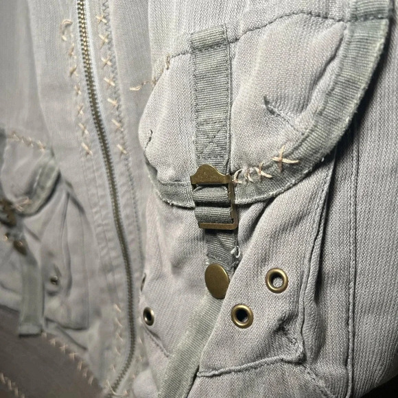 Da-Nang Y2K boho bomber jacket size small S embroidered zipper - Picture 7 of 15